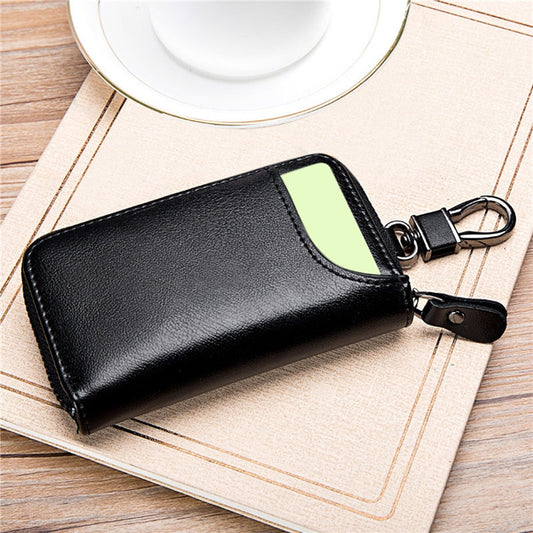 Cyflymder Leather Keychain Men Women Key Holder Organizer Pouch PU Case Split Car Key Wallet Housekeeper Key Case Mini Card Bag