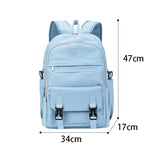 Realaiot Large Capacity School Backpacks for Girl Black Preppy Style Schoolbag Simple Female Travel Rucksack High Quality Student Bookbag