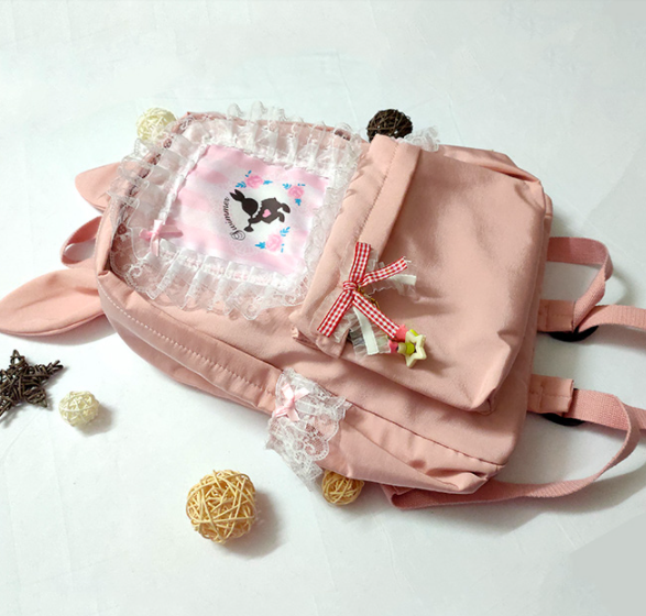 Realaiot Cartoon Embroidery Backpacks For Teenage Girls Japanese Soft Girl Backpacks Lolita Cute Cat Backpack Travel Bag Pack