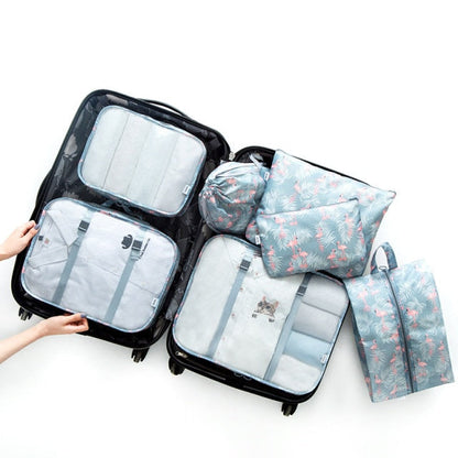 7PCS/Set Luggage Packing Travel Organizer Clothes Storage Waterproof Bags Mesh Bag In Pouch Packing CubeTravel Accessories