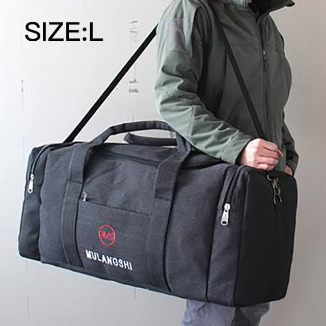 Realaiot Canvas Men Travel Bags Large Capacity Travel Duffel Hand Luggage Bag Multifunction Weekend Bag Sac de XA243K