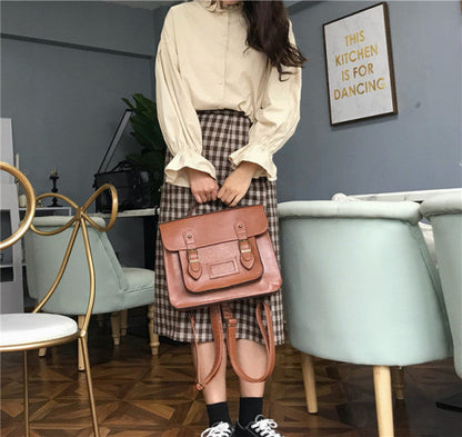 Realaiot Korean vintage Women Backpacks preppy style student backpack multifunctional female shoulder bag women school bag ladies Totes