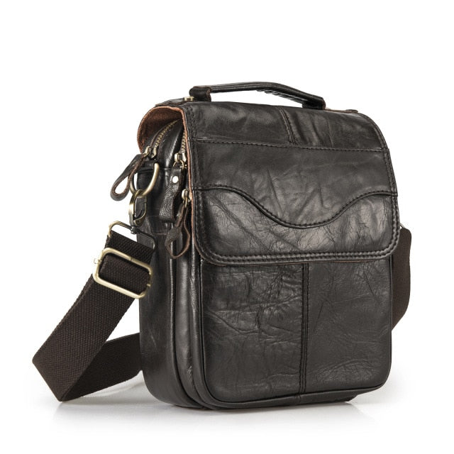Cyflymder Quality Original Leather Male Casual Shoulder Messenger bag Cowhide Fashion Cross-body Bag 8" Pad Tote Mochila Satchel bag 144
