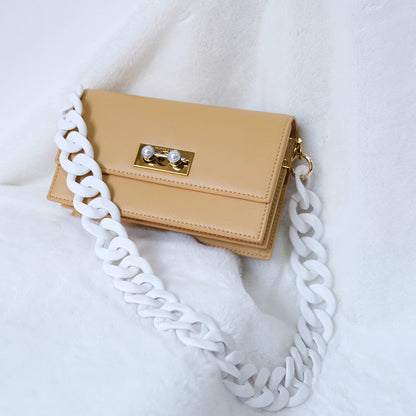 Cyflymder New Fashion Woman Handbag Accessory Chain Black White Green Resin Chain Luxury Frosted Strap Women Clutch Shoulder Purse Chain