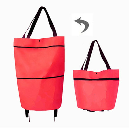 Cyflymder New Folding Shopping Bag Shopping Buy Food Trolley Bag on Wheels Bag Buy Vegetables Shopping Organizer Portable Bag