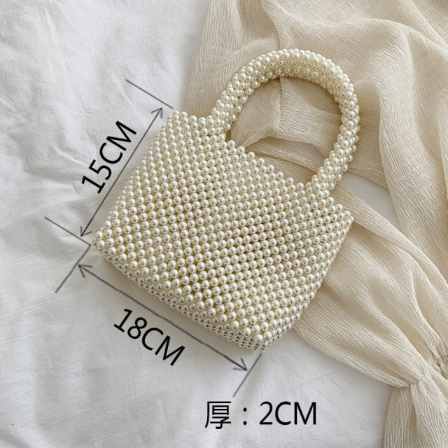 Cyflymder Mini Pearl Bag Handmade Vintage EVA Beaded Fashion Banquet Party Shoulder Bag Female Wedding Bags Luxury Women's Coin Purse