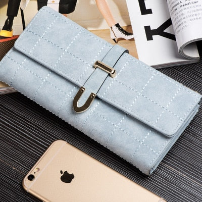 Realaiot Wallets Women Long Zipper Luxury Brand Leather Coin Purses Tassel Design Clutch lattice Female Money Bag Credit Card Holder