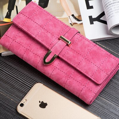 Realaiot Wallets Women Long Zipper Luxury Brand Leather Coin Purses Tassel Design Clutch lattice Female Money Bag Credit Card Holder