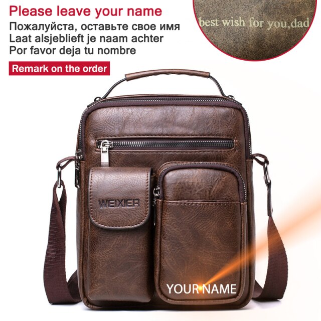 Cyflymder Men Shoulder Bag for 10.5" iPad Large Men Handbag PU Leather Man Shoulder Crossbody Bags Business Travel Man Messenger Bag Brown Gifts for Men