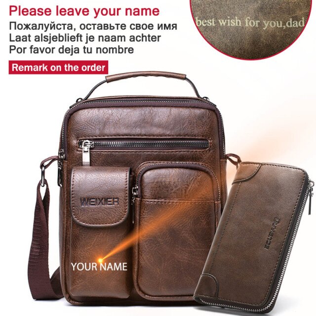 Cyflymder Men Shoulder Bag for 10.5" iPad Large Men Handbag PU Leather Man Shoulder Crossbody Bags Business Travel Man Messenger Bag Brown Gifts for Men