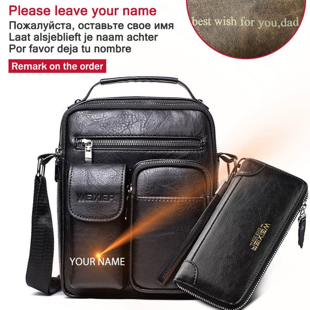 Cyflymder Men Shoulder Bag for 10.5" iPad Large Men Handbag PU Leather Man Shoulder Crossbody Bags Business Travel Man Messenger Bag Brown Gifts for Men