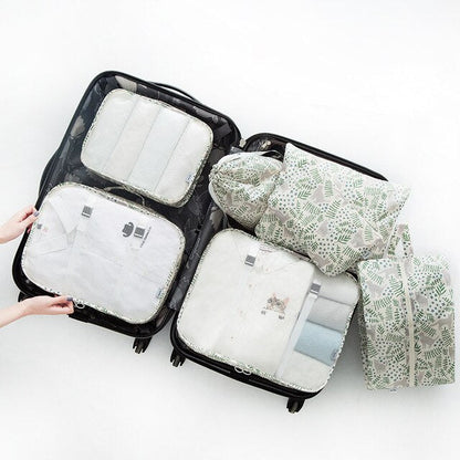 7PCS/Set Luggage Packing Travel Organizer Clothes Storage Waterproof Bags Mesh Bag In Pouch Packing CubeTravel Accessories