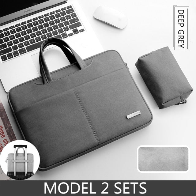 Realaiot Laptop Bag 13.3 15.6 14 inch Waterproof Notebook Bag Sleeve For Macbook Air Pro 13 15 Computer HP Shoulder Handbag Briefcase Bag