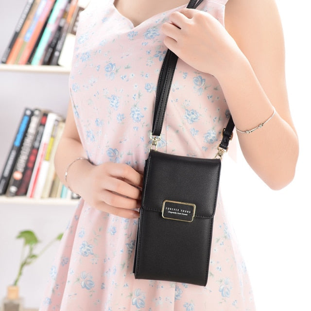 Brand Mini Crossbody Shoulder Bag Women High Quality Cell Phone Pocket Ladies Purse Clutch Fashion Leather Hasp Handbags Female