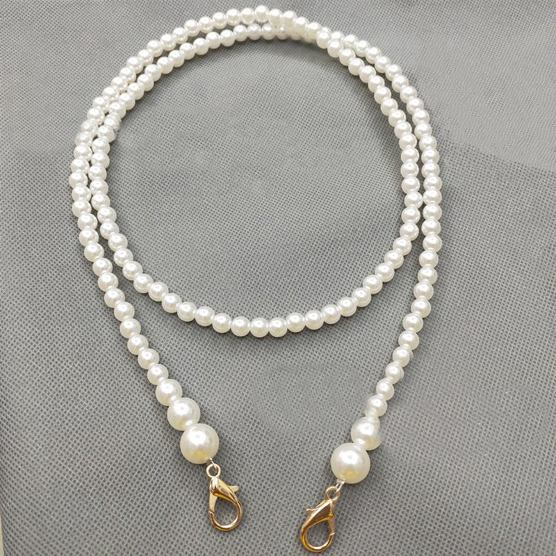 Realaiot 100/110/120cm Pearl Strap for Bags Handbag Handles DIY purse Replacement Long Beaded Chain for shoulder Bag straps Pearl Belt