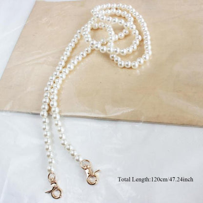 Realaiot 100/110/120cm Pearl Strap for Bags Handbag Handles DIY purse Replacement Long Beaded Chain for shoulder Bag straps Pearl Belt