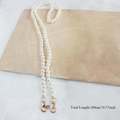 Realaiot 100/110/120cm Pearl Strap for Bags Handbag Handles DIY purse Replacement Long Beaded Chain for shoulder Bag straps Pearl Belt