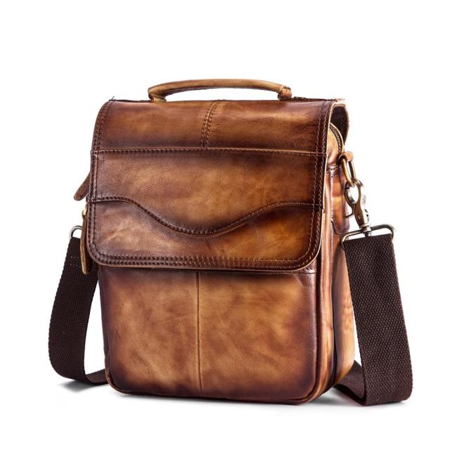 Cyflymder Quality Original Leather Male Casual Shoulder Messenger bag Cowhide Fashion Cross-body Bag 8" Pad Tote Mochila Satchel bag 144