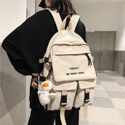 Realaiot Tooling Style Women's Backpacks Large Capacity School Bags for Teens Korean Harajuku Female School Backpack Woman Multi-pockets