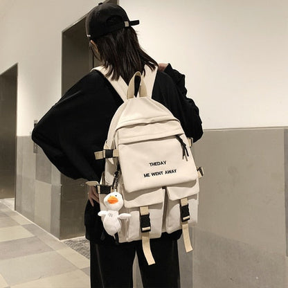 Realaiot Tooling Style Women's Backpacks Large Capacity School Bags for Teens Korean Harajuku Female School Backpack Woman Multi-pockets