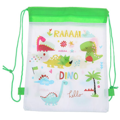 Realaiot 4styles Cartoon Dinosaur Drawstring Bags Kids Drawstring Backpack Children Clothings Organizer Pouch Laundry Bag School Backpack