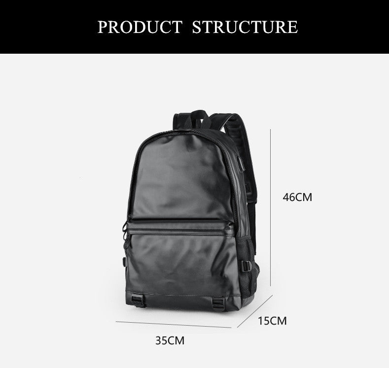 Cyflymder New Fashion Men Leather Backpack Black School Bags for Teenager Boys 15.6 Inch Laptop Backpacks Mochila Masculina High Quality