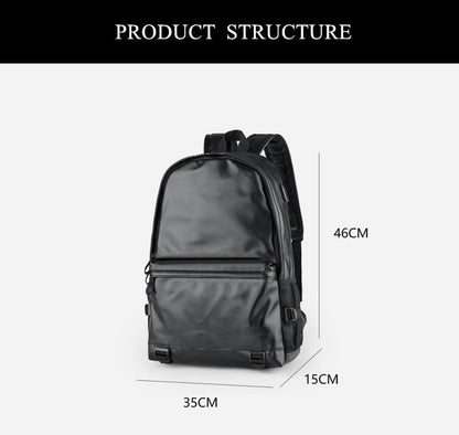 Cyflymder New Fashion Men Leather Backpack Black School Bags for Teenager Boys 15.6 Inch Laptop Backpacks Mochila Masculina High Quality