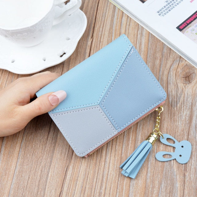 Realaiot Fashion Wallets Zipper Coin Purse Lady Long Short Purses Handbags Women Clutch Cards Holder PU Leather Moneybag Billfold Wallet