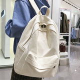 Realaiot Fashion Female Bookbag Cotton Women Backpack for Teenagers Girl College Men Black School Bag Student Mochila