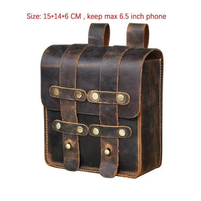 Cyflymder Real Leather men Casual Design Small Waist Bag Cowhide Fashion Hook Bum Bag Waist Belt Pack Cigarette Case 5.5" Phone Pouch 1609