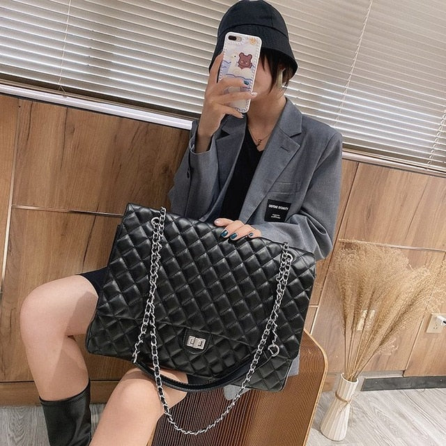 Realaiot Brand designer handbags new Korean version of large-capacity rhombic chain shoulder bag fashion all-match messenger bag