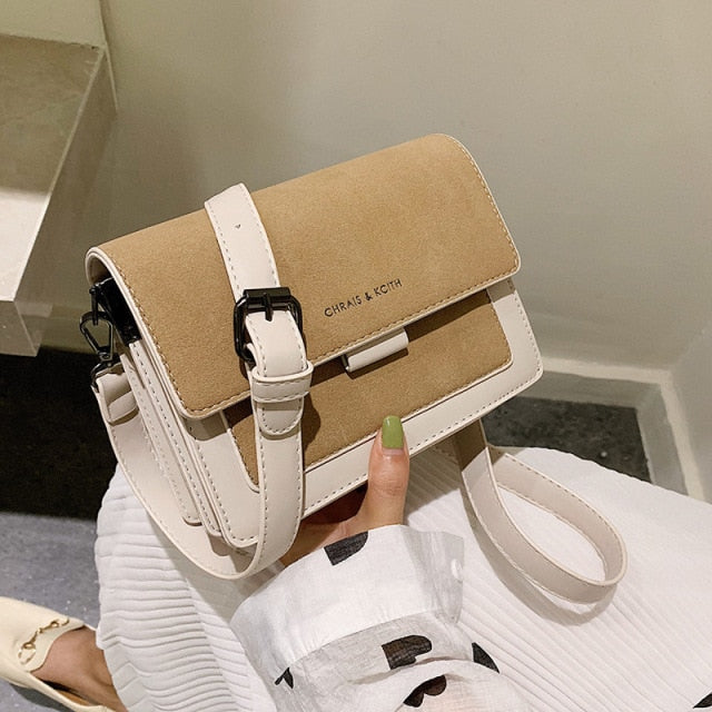 Realaiot Small bag women new Korean version of small square bag wide shoulder strap fashion Joker shoulder Messenger bag