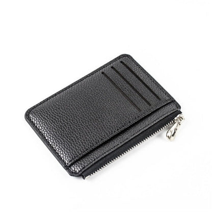 Realaiot Slim Wallet Purse PU Leather Women Men Card Holder Unisex Zipper Business Card Case Credit Mini Bank Cards Holder Gift Wallet