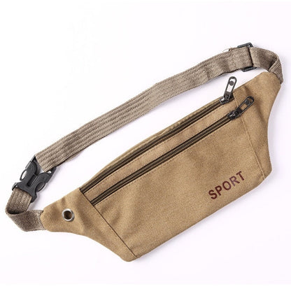 Casual Canvas Waist Bag Unisex Functional Waist Bag Mobile Phone Bag Men and Women Convenient Belt Banana Bag Fanny Pack Men