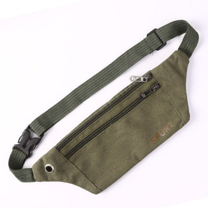 Casual Canvas Waist Bag Unisex Functional Waist Bag Mobile Phone Bag Men and Women Convenient Belt Banana Bag Fanny Pack Men