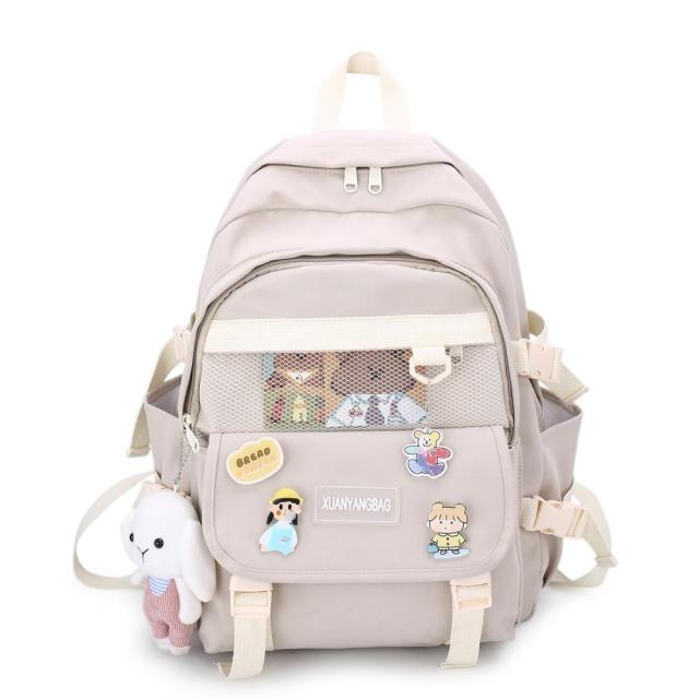 Realaiot Kawaii Women Backpack for Girl School Bag Waterproof Travel Mochila Fashion Female College Bookbag Black Nylon Rucksack