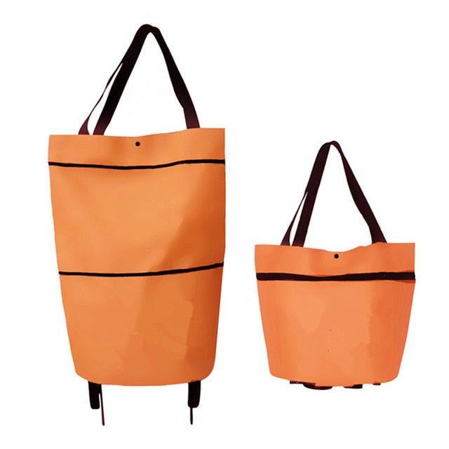 Cyflymder New Folding Shopping Bag Shopping Buy Food Trolley Bag on Wheels Bag Buy Vegetables Shopping Organizer Portable Bag