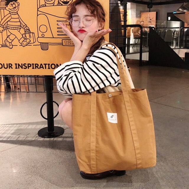 Cyflymder New Canvas Tote Bags for Women Large Cotton Cloth Shoulder Shopping Bag Fabric Handbags Lady Eco Reusable Shopper Bags