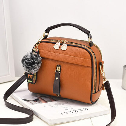 Cyflymder PU Leather Handbag For Women Girl Fashion Tassel Messenger Bags With Ball Bolsa Female Shoulder Bags Ladies Party Crossby Bag