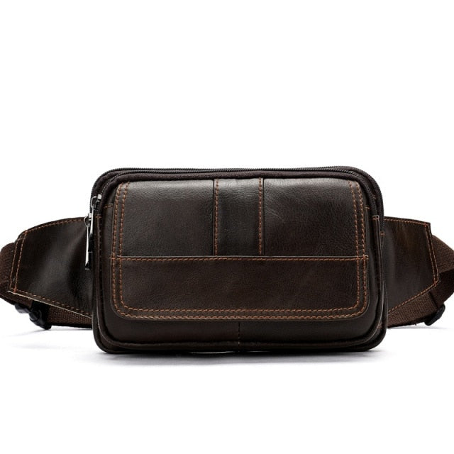 Cyflymder Male Fanny Pack Men's Waist Bag Genuine Leather Men's Belt Pouch Hip Bags Sport Phone Money Belt Bag Men Waist Packs