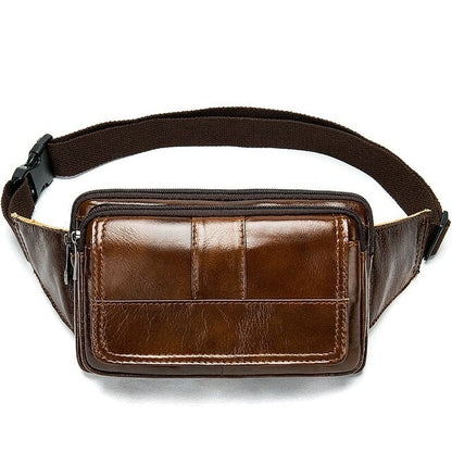 Cyflymder Male Fanny Pack Men's Waist Bag Genuine Leather Men's Belt Pouch Hip Bags Sport Phone Money Belt Bag Men Waist Packs