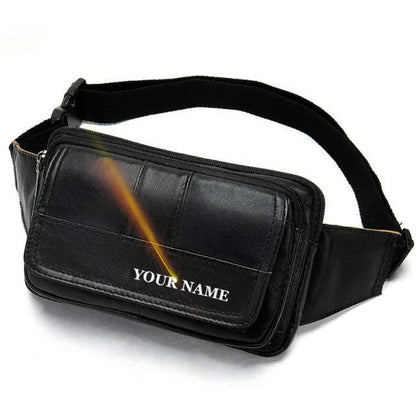 Cyflymder Male Fanny Pack Men's Waist Bag Genuine Leather Men's Belt Pouch Hip Bags Sport Phone Money Belt Bag Men Waist Packs