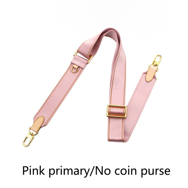 Realaiot Adjustable Canvas Bag Strap Plus Coin Purse Leather Cowhide Women luxury Replace Bag Strap Webbing Wide Shoulder Strap