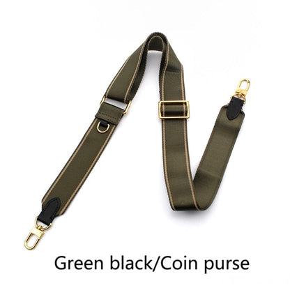 Realaiot Adjustable Canvas Bag Strap Plus Coin Purse Leather Cowhide Women luxury Replace Bag Strap Webbing Wide Shoulder Strap