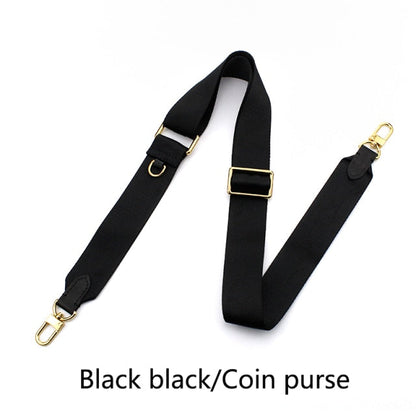 Realaiot Adjustable Canvas Bag Strap Plus Coin Purse Leather Cowhide Women luxury Replace Bag Strap Webbing Wide Shoulder Strap