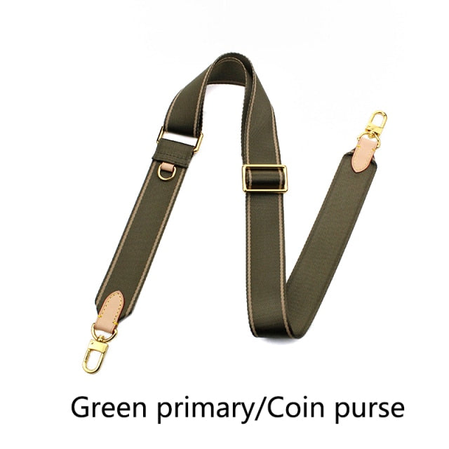 Realaiot Adjustable Canvas Bag Strap Plus Coin Purse Leather Cowhide Women luxury Replace Bag Strap Webbing Wide Shoulder Strap