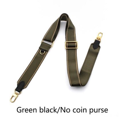 Realaiot Adjustable Canvas Bag Strap Plus Coin Purse Leather Cowhide Women luxury Replace Bag Strap Webbing Wide Shoulder Strap