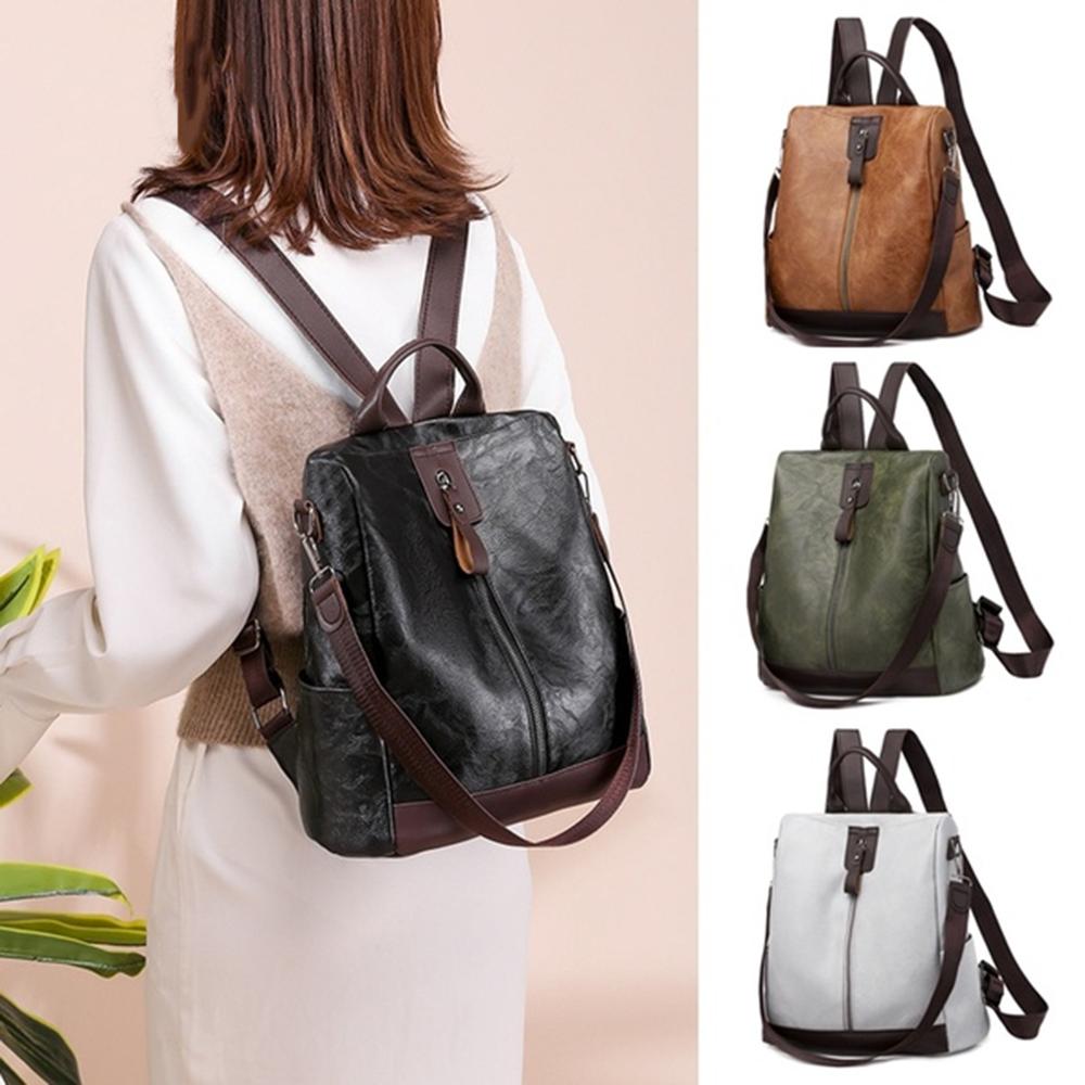 Realaiot Female Backpack Mochila Feminina Multifunction Girls Leather School Brand Women Shoulder Bag Sac A Dos Travel Back Pack