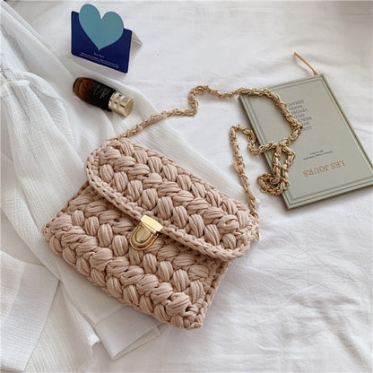 Realaiot Bags for Women Hand Woven Bag Strip Thread Hook Knitted Women's Shoulder/Crossbody Bag Clutch Bag bag