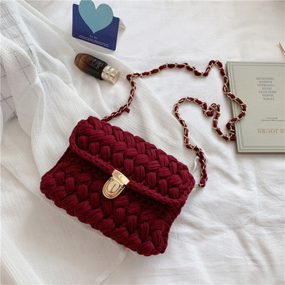 Realaiot Bags for Women Hand Woven Bag Strip Thread Hook Knitted Women's Shoulder/Crossbody Bag Clutch Bag bag